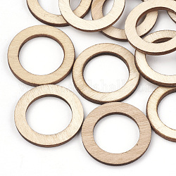 Forme di legno tagliate al laser, abbellimenti in legno incompiuto, anelli di collegamento in legno, anello, grano, 30x2.5mm, diametro interno: 20mm