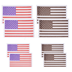 SuperZubehör 4 Bögen 4 wasserfeste Wandaufkleber aus Kunststoff, mit klebeband, für Autodekorationen, die amerikanische Nationalflagge, Mischfarbe, 15~20.4x9~12.1x0.02 cm, 2pcs / Blatt, 1 Blatt / Stil