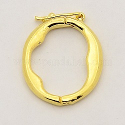 Застежками латуни Shortener, Twister застежками, овальное кольцо, золотые, 21x18x2 мм