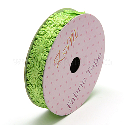 Glitter-Polyesterbänder, Blume, Rasen grün, 5/8 Zoll (17 mm), etwa 2 yards / Rolle (1.8288 m / Rolle)