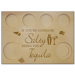 Creatcabin Tequila Flight Board Бар сервировочный поднос Держатель для рюмок с соленой оправой Держатель для вина для бара, ресторана, вечеринки, семейного сбора подарков 9.84x7.09 дюйм - если ты собираешься быть соленым, принеси текилу