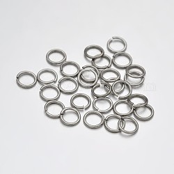 Latón anillos del salto abierto, Platino, 20 calibre, 5x0.8mm, diámetro interior: 3.4 mm, aproximamente 9146 unidades / 500 g