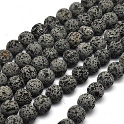 Fili di perle di roccia lavica naturale non cerati, tondo, 16mm, Foro: 1.5 mm,circa25pcs/filo, 15.5 pollice