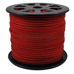 Замша Faux шнуры, искусственная замшевая кружева, темно-красный, 5x1.5 мм, 100 ярд / рулон (300 фута / рулон)