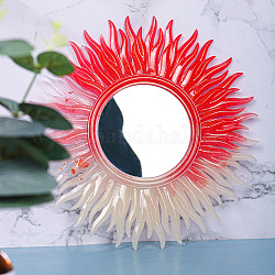Moules en silicone de cadre de miroir en forme de soleil diy, moules de résine, pour la fabrication artisanale de résine uv et de résine époxy, blanc, 266x14mm, plateau miroir : 107mm