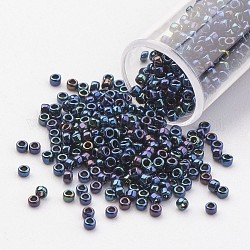Toho Japan Saatperlen, 15/0 importieren undurchsichtiges glas rundes Loch rocailles, Stahlblau, 1.5x1 mm, Bohrung: 0.5 mm