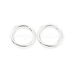 Messing Ringe springen, offene Ringe springen, langlebig plattiert, cadmiumfrei und bleifrei, runden Ring, Silber, 8x1 mm, 18 Gauge, Innendurchmesser: 6 mm