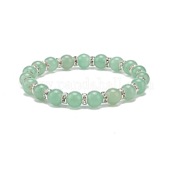 Pulsera elástica con cuentas de aventurina verde natural, joyas de piedras preciosas para mujeres, diámetro interior: 2-1/8 pulgada (5.5 cm), abalorios: 6~8.5 mm