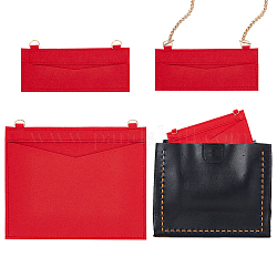 Wadorn 2 Styles фетровый органайзер-вставка для сумочки, Женский комплект для переоборудования кошелька, мини-конверт, вкладыш для сумки с D-образной петлей, прямоугольный клатч, аксессуары для переоборудования сумки, красные