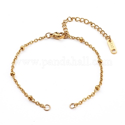 304 Edelstahl-Kabelketten-Armbänder machen, mit Karabinerhaken und Sprungringen, golden, 6-1/4 Zoll (15.8 cm)