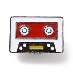 Tape Enamel Pin, Gunmetal Plated Alloy Badge for Backpack Clothes, Red, 17x25x2mm