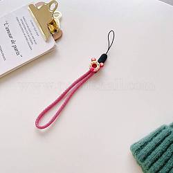 Correas de muñeca ajustables de nailon cordón de mano, para accesorios móviles, con cabujones de silicona, patrón de rosquilla, 19 cm