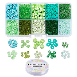 DIY Jewelry Making Kits, Including Round 12/0 Glass Seed Bead, Glass Bugle Beads, Acrylic Beads, Polymer Clay Beads, Crystal Thread, Mixed Color, Beads: 5860pcs/set