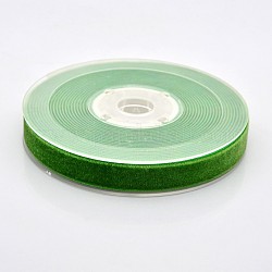 Polyester Velvet Ribbon for Gift Packing and Festival Decoration, Lime Green, 1/2 inch(13mm), about 25yards/roll(22.86m/roll)