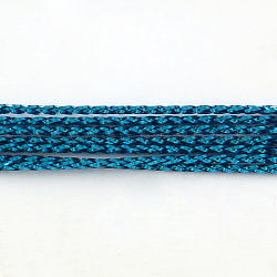Cordicelle metalliche che borda non elastico intrecciato, 8-ply, dodger blu, 1mm, circa 109.36 iarde (100 m)/fascio