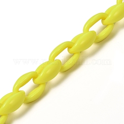 Handgefertigte Acrylkabelketten, für die Herstellung von Handtaschenketten, Gelb, 16x11x6.5 mm, 39.37 Zoll (1 cm)/Strang