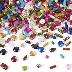 100 g undurchsichtige Acrylperlen imitierter Edelsteine, Mischformen, Mischfarbe, 6~28x6~13x3~28 mm, Bohrung: 1.6~4 mm