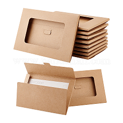 Nbeads 30 pz scatole di cartone con finestre trasparenti, per pacchetto di cartoline, rettangolo, Burlywood, 15.6x10.1x0.55cm