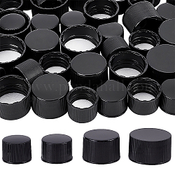 Benecreat 56 шт. 4 стильных пластиковых навинчивающихся колпачка, крышки для хранения кувшинов для бутылок, плоско-круглые, чёрные, 20~30.5x15~17 мм, внутренний диаметр: 18~28 мм, 14шт / стиль