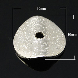 Aleación ondulada espaciador perlas,  torcedura, Platino, 10x10x0.5mm, agujero: 1 mm