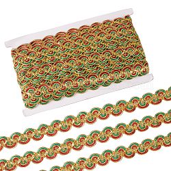 Rubans ondulés en polyester de 15 mètre, accessoires d'ornement de vêtements, colorées, 3/4 pouce (20 mm)