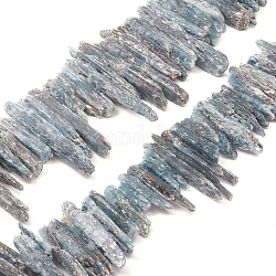 Fili di perline naturali di cianite / cianite / distene, pepite, forma zanna, 20~41x2~8x4~12mm, Foro: 0.5 mm, circa 77pcs/filo, 15.35 pollice (39 cm)