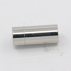 Fermoirs magnétiques lisses 304 en acier inoxydable avec emembouts à coller, colonne, couleur inoxydable, 19mm, Trou: 6mm