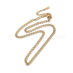 Chapado en iones (ip) 304 collar de eslabones de acero inoxidable para mujer, real 14k chapado en oro, 15.71 pulgada (39.9 cm)
