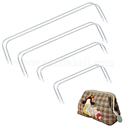 Pandahall elite 8pcs 4 styles cadres de sac à main en fer, supports de sacs, avec embouts, platine, blanc, 150~300x42~72.5x3mm, 2 pièces / style