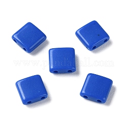 Breloques coulissantes en acrylique opaque, carrée, bleu royal, 5.2x5.2x2mm, Trou: 0.8mm