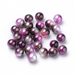 Perles acrylique imitation arc-en-ciel, perles de sirène gradient, sans trou, ronde, brun coco, 3mm, environ 10000 pcs / sachet 