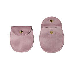 Bolsa de terciopelo joyas, Para la pulsera, collar, pendientes de almacenamiento, oval, rosa, 8.5x8 cm