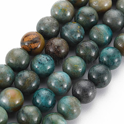 Natur Chrysokoll Perlen Stränge, Runde, 8 mm, Bohrung: 1.2 mm, ca. 50~52 Stk. / Strang, 15.55 Zoll (39.5 cm)
