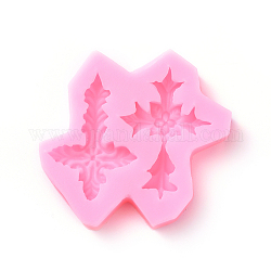 Food Grade Silicone Molds, Fondant Molds, For DIY Cake Decoration, Chocolate, Candy, UV Resin & Epoxy Resin Jewelry Making, Cross, Pink, 57x67x10mm