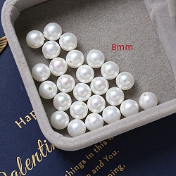 DIY手作りジュエリービーズ  プラスチック模造真珠のイヤリング素材のビーズ  ホワイト  8mm