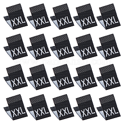 Nbeads etichette taglia abbigliamento (xxl), accessori d'abbigliamento , tag di dimensioni, nero, 18x12.5x1mm, 600 pc / set