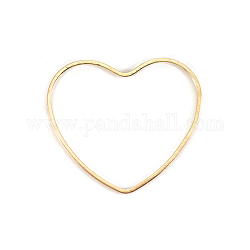 Латунные соединительные колечки, долговечный, сердце, реальный 24k позолоченный, 9x10x1 мм, внутренний диаметр: 9x7.5 мм