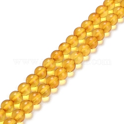 Perles d'ambre naturel brins, ronde, 4~4.5mm, Trou: 0.5mm, Environ 95 pcs/chapelet, 15.75 pouce (40 cm)
