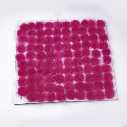 Décoration de boule de fourrure de vison faux, boule de pom pom, pour bricolage, magenta, 2.5~3 cm, environ 100 pcs / carte