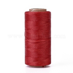 Cordon de polyester ciré, cordon micro macramé, fil à coudre ciré, plat, rouge, 0.8mm, environ 284.33 yards (260 m)/rouleau