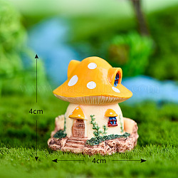 Mini maison champignon miniature en résine, décorations micro paysagères pour la maison, pour les accessoires de maison de poupée de jardin de fées faisant semblant de décorations d'accessoires, or, 40x40mm