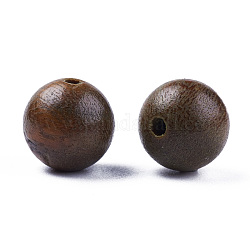 Verawood Beads, Natural Wooden Beads, Undyed, Round, Saddle Brown, 8mm, Hole: 1.5mm, about 1360pcs/500g