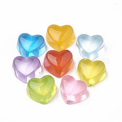 Cabochons en résine transparente, cœur, couleur mixte, 14x16x10mm