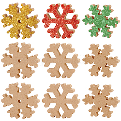 BENECREAT 9Pcs 3 Style Wooden Snowflake Cutouts, Unfinished Winter Blank Display DIY Blank Table Sign for Home Winter Christmas Decorations