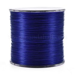 Flat Elastic Crystal String, Elastic Beading Thread, for Stretch Bracelet Making, Blue, 0.5mm, about 328.08 yards(300m)/roll