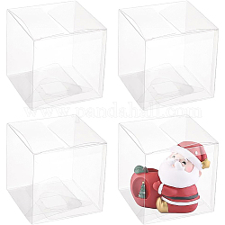 Embalaje de regalo de caja de plástico transparente para mascotas, cajas plegables a prueba de agua, cubo, Claro, 9x9x9 cm