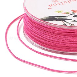 Cordino in nylon, per la corda kumihimo del nodo cinese, rosa intenso, 0.5mm, circa 40m/rotolo