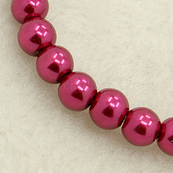 Fili di Perle di vetro, perlato, tondo, rosso viola medio, 12mm, Foro: 1 mm, circa 68pcs/filo, 30.71 pollice (78 cm)