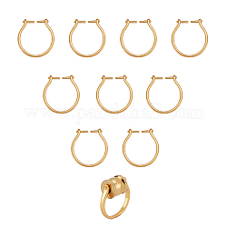 ARRICRAFT 10Pcs Adjustable Brass Finger Rings Components, Flat Round, Matte Gold Color, US Size 6 1/2(16.9mm)