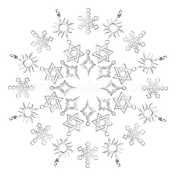 Dicosmétique 40pcs 4 style 201 pendentifs en acier inoxydable, soleil et flocon de neige et étoile, couleur inoxydable, 16~17x10~16x1mm, Trou: 1.5~3mm, 10 pcs / couleur